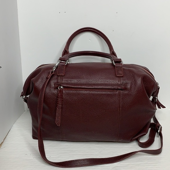 M London Convertible Deep Red Leather Satchel - Picture 3 of 9